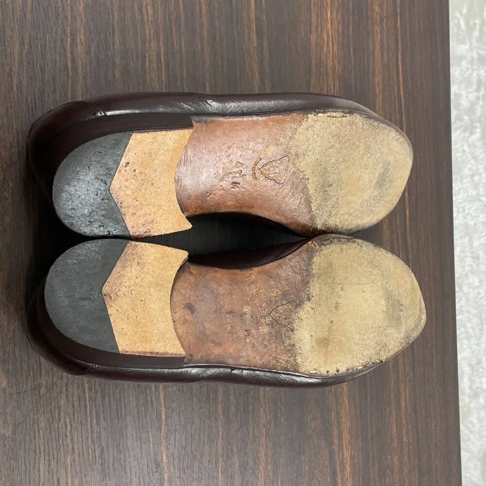 Vintage Gucci Leather Horse bit Loafers Mens Size 41 US 7.5 Burgundy Slip On